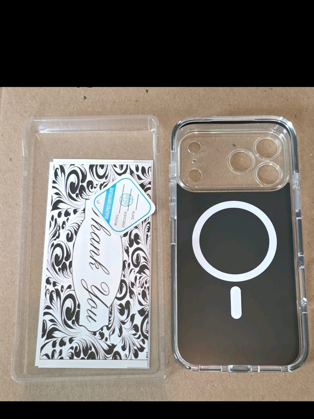 COOLGO iPhone 17 Pro Max Case Black & Clear